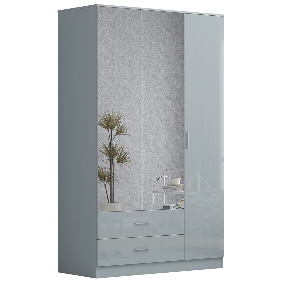 EA322 3 -DOOR 2 DARWER DERBY GLOSSY WARDROBE