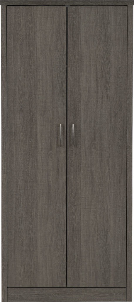 LISBON 2 DOOR WARDROBE - BLACK WOOD GRAIN