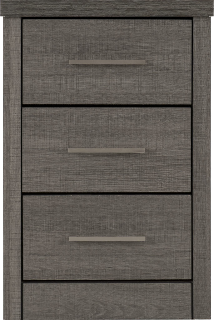 LISBON 3 DRAWER BEDSIDE - BLACK WOOD GRAIN