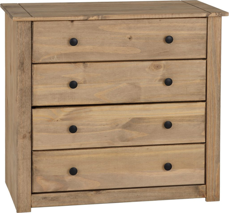 Panama 4 Drawer Chest (2+2) – Natural Wax Finish