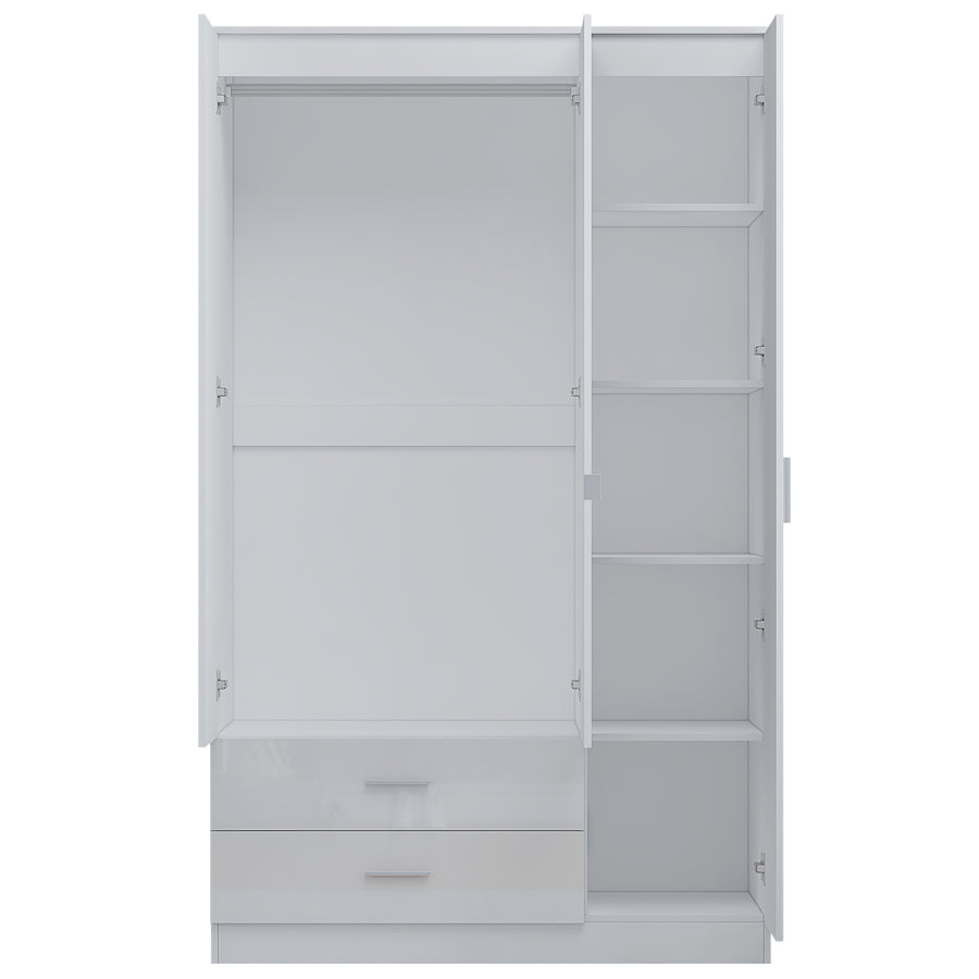 EA322 3 -DOOR 2 DARWER DERBY GLOSSY WARDROBE