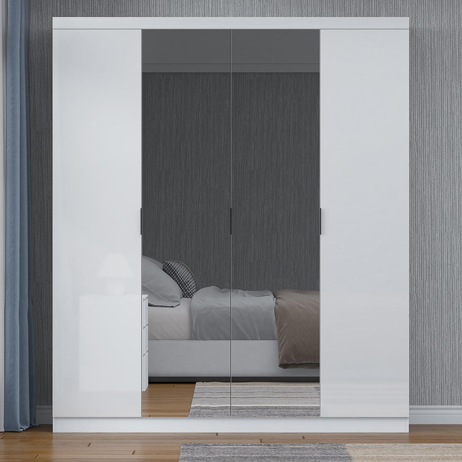 EA425 4 -DOOR 2 DARWER INSIDE DERBY GLOSSY WARDROBE