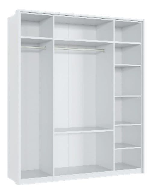 Milan White High Gloss 4 Door 2 Drawer Mirrored Wardrobe - 3154