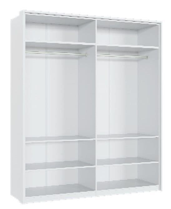 Milan White High Gloss 4 Door Mirrored Wardrobe - 3155