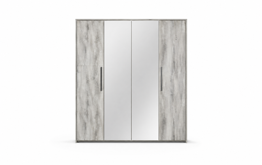 Serena 4-Door Wardrobe - Light Grey