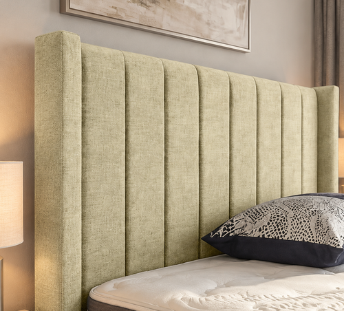 Padded winged headboard