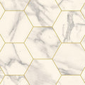 Marble Bianco Hexagon Gold