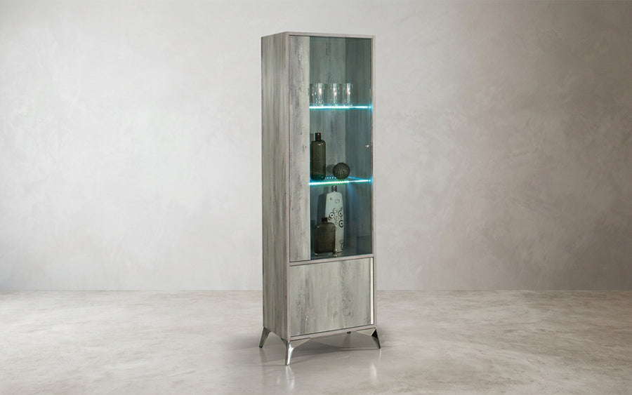 Alexa 1 Door Vetrine - Light Grey