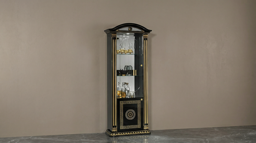 Aurora 1 Door Vetrine 79x43 RHS-LHS - Black Gold