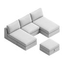1X Armless (40") + 2x Chaise + LHF/RHF + (Storage Stool)