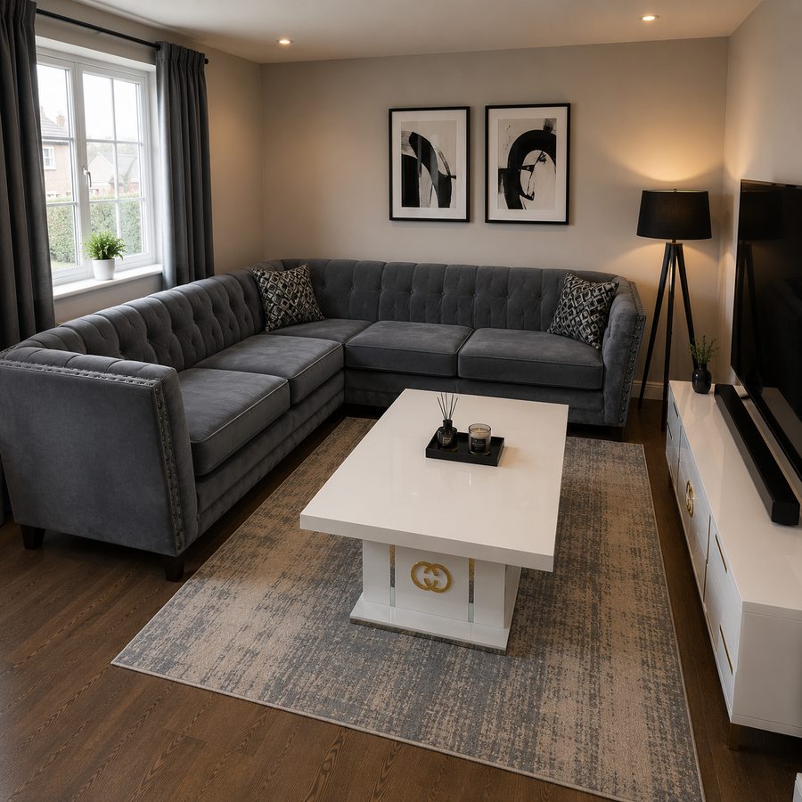 Linden 5 Seater Corner Sofa - Grey