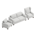 2 + Low Chair + Wing Chair