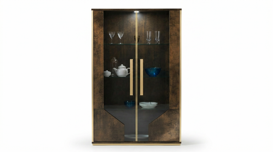 Desiree 2 Doors Vetrine - Bronze Gold