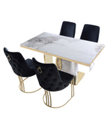 Louis Modern Hammered Design Dining Table, Sintered Stone Top
