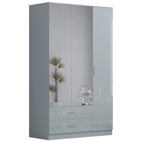 EA322 3 -DOOR 2 DARWER DERBY GLOSSY WARDROBE