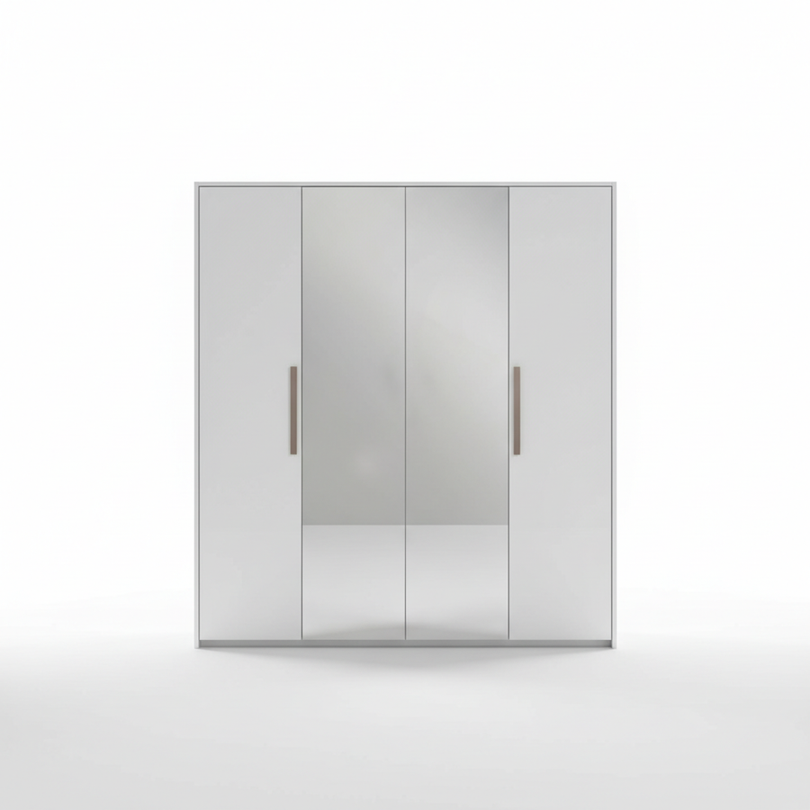 Bella Bedroom Set With 4 Door Wardrobe - White