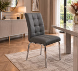 Italian Alexa Fixed Dining Table with 6 Grey Chairs