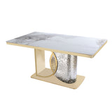 Louis Modern Hammered Design Dining Table, Sintered Stone Top