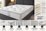 Blush Pink Deep Buttoned Double Bed with 54” Floorstanding Headboard - Mattress included