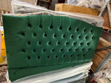 Emerald Green Buttoned Double Bed with 54” Floorstanding Headboard – Choice of Mattress