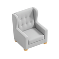 Buttoned Back Wing Chair