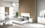 Vogue Bedroom Set With 6 Door Wardrobe - White Gold