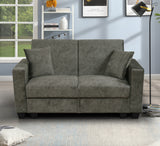 Donence Sofabed in Grey in Suede Clic clac 3 Seater Sofabed with Storage & Free 2 Cushions