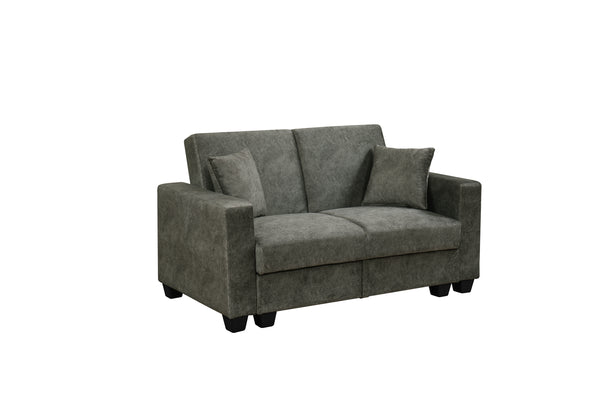 Donence Sofabed in Grey in Suede Clic clac 3 Seater Sofabed with Storage & Free 2 Cushions