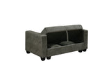 Donence Sofabed in Grey in Suede Clic clac 3 Seater Sofabed with Storage & Free 2 Cushions