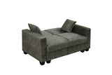 Donence Sofabed in Grey in Suede Clic clac 3 Seater Sofabed with Storage & Free 2 Cushions