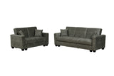 Donence Sofabed in Grey in Suede Clic clac 3 Seater Sofabed with Storage & Free 2 Cushions