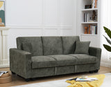 Donence Sofabed in Grey in Suede Clic clac 3 Seater Sofabed with Storage & Free 2 Cushions