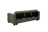 Donence Sofabed in Grey in Suede Clic clac 3 Seater Sofabed with Storage & Free 2 Cushions