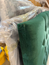 Emerald Green Buttoned Double Bed with 54” Floorstanding Headboard – Choice of Mattress