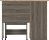 Lisbon 2 Piece Dressing Table Set – Black Wood Grain & Black Faux Leather
