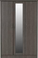 LISBON 3 DOOR WARDROBE - BLACK WOOD GRAIN