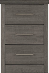 LISBON 3 DRAWER BEDSIDE - BLACK WOOD GRAIN