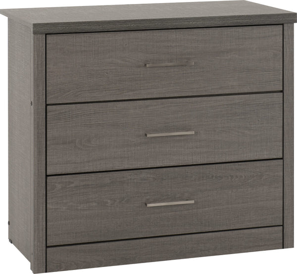 Lisbon 3 Drawer Chest – Black Wood Grain Finish