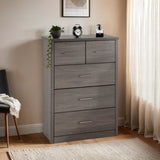 Lisbon 5 Drawer Chest (3+2) – Black Wood Grain Finish