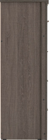 Lisbon 5 Drawer Chest (3+2) – Black Wood Grain Finish