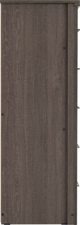 Lisbon 5 Drawer Narrow Chest – Black Wood Grain Finish