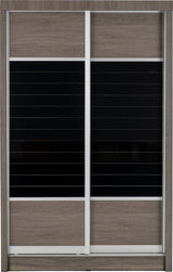 Lisbon 2 Door Sliding Wardrobe – Black Wood Grain Finish