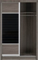 Lisbon 2 Door Sliding Wardrobe – Black Wood Grain Finish