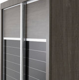 Lisbon 2 Door Sliding Wardrobe – Black Wood Grain Finish