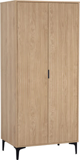 MIAMI 2 DOOR WARDROBE - OAK EFFECT/BLACK