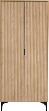 MIAMI 2 DOOR WARDROBE - OAK EFFECT/BLACK