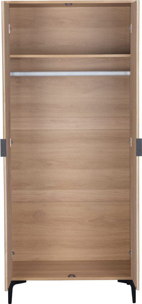 MIAMI 3 DOOR WARDROBE - OAK EFFECT/BLACK