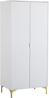 MIAMI 2 DOOR WARDROBE - WHITE/GOLD