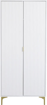MIAMI 2 DOOR WARDROBE - WHITE/GOLD