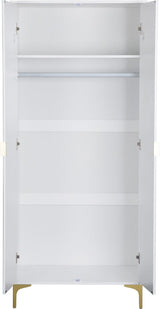 MIAMI 2 DOOR WARDROBE - WHITE/GOLD